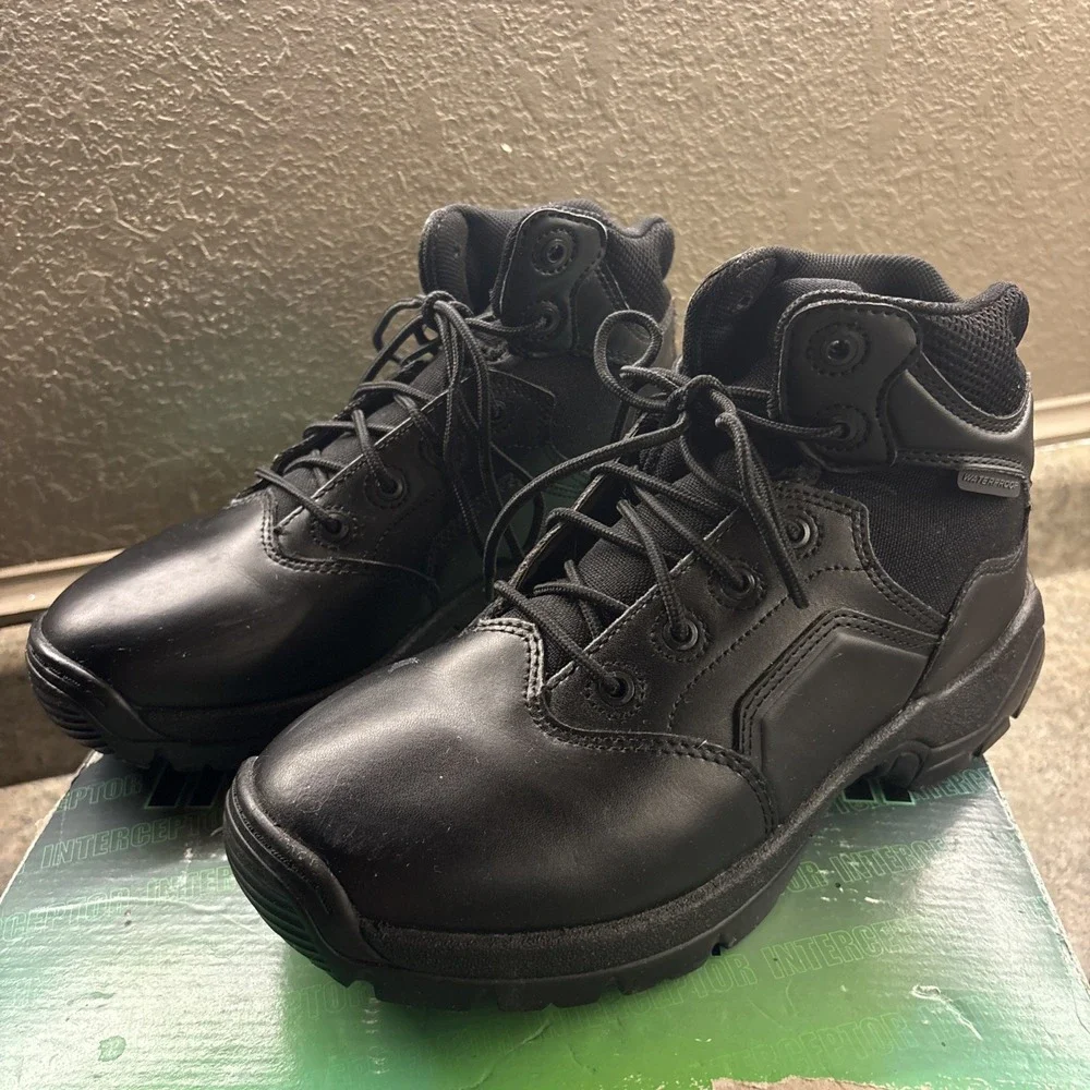 Interceptor Canton Black Tactical Boots Men's Sz 7 Very Good Cond.